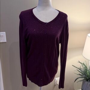 MERONA Rhinestone Button Front Cardigan - Size L